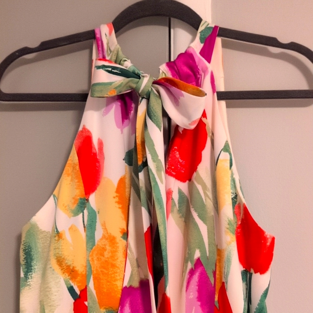 Maggy London Long Floral Halter Dress - Picture 1 of 6